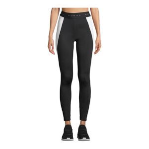 Koral Mid Rise Black With White Side Panel Leggings Size Medium NWOT